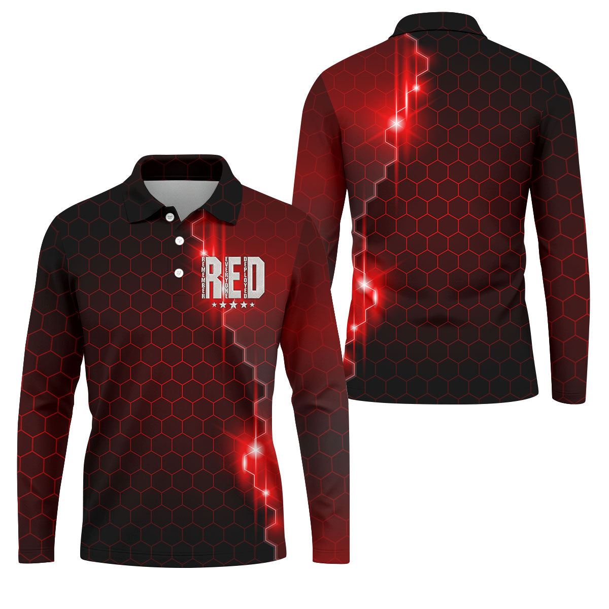 Remember Everyone Deployed Hexagonal Gradient Father's Day Golf Shirt, 250 Years Polo Shirts For Men