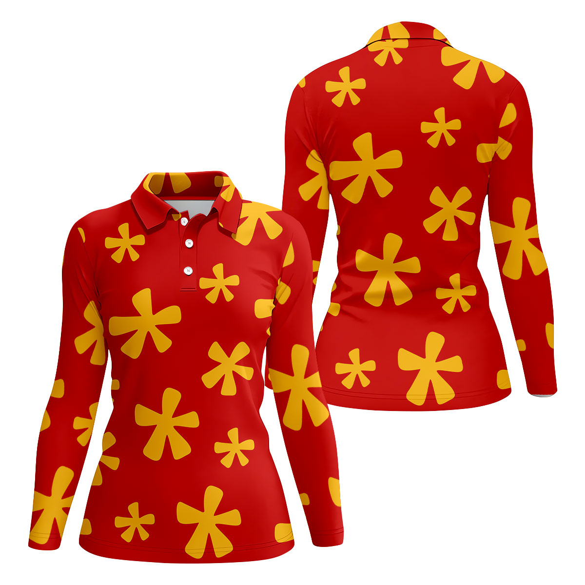 Red Hawaiian Floral Sleeveless Golf Polo, Women’s Sleeveless Golf Shirt, Golf Polo For Women