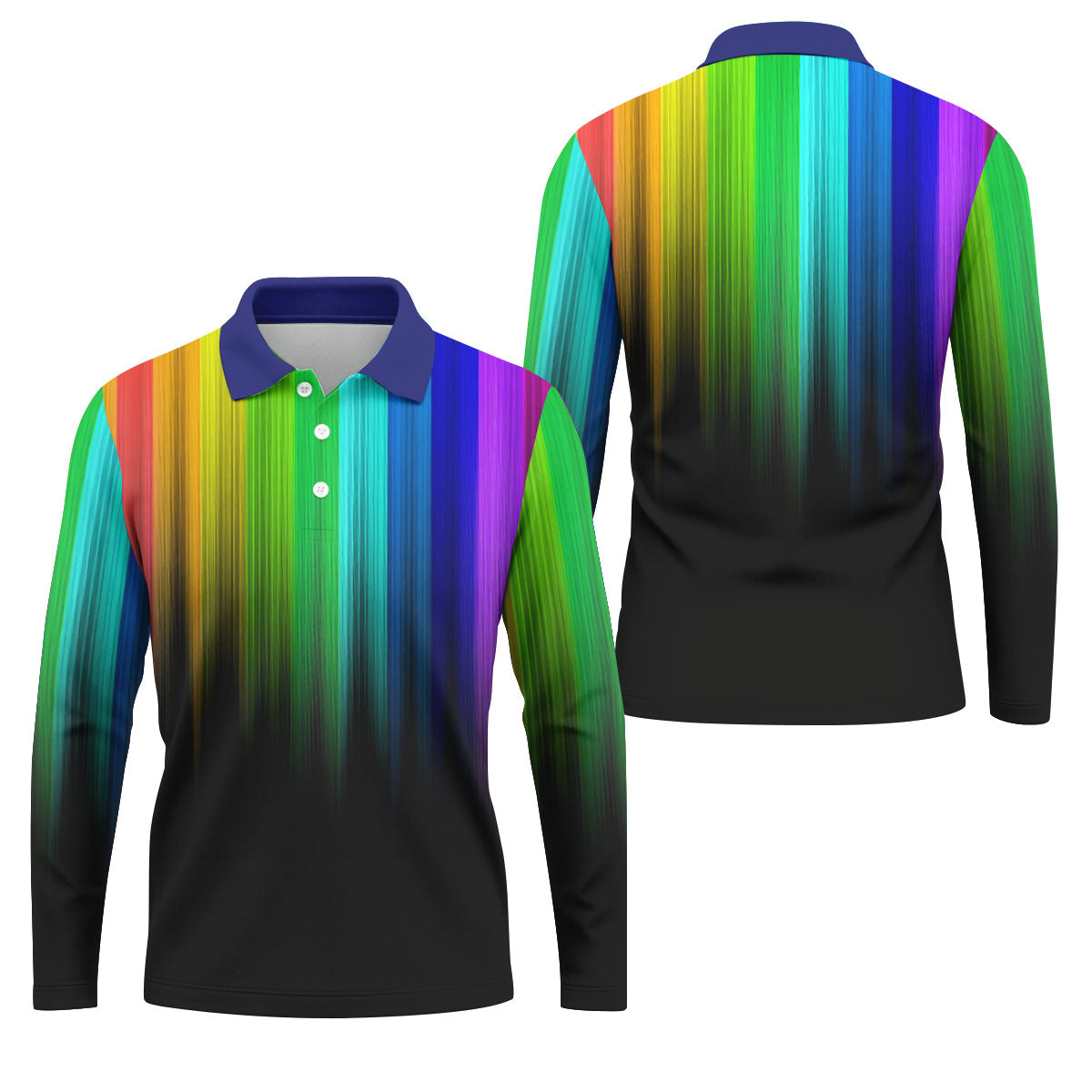 Rainbow Gradient LGBT Support Golf Tops For Men, Gay Pride Month Celebrate Golf Shirts For Men