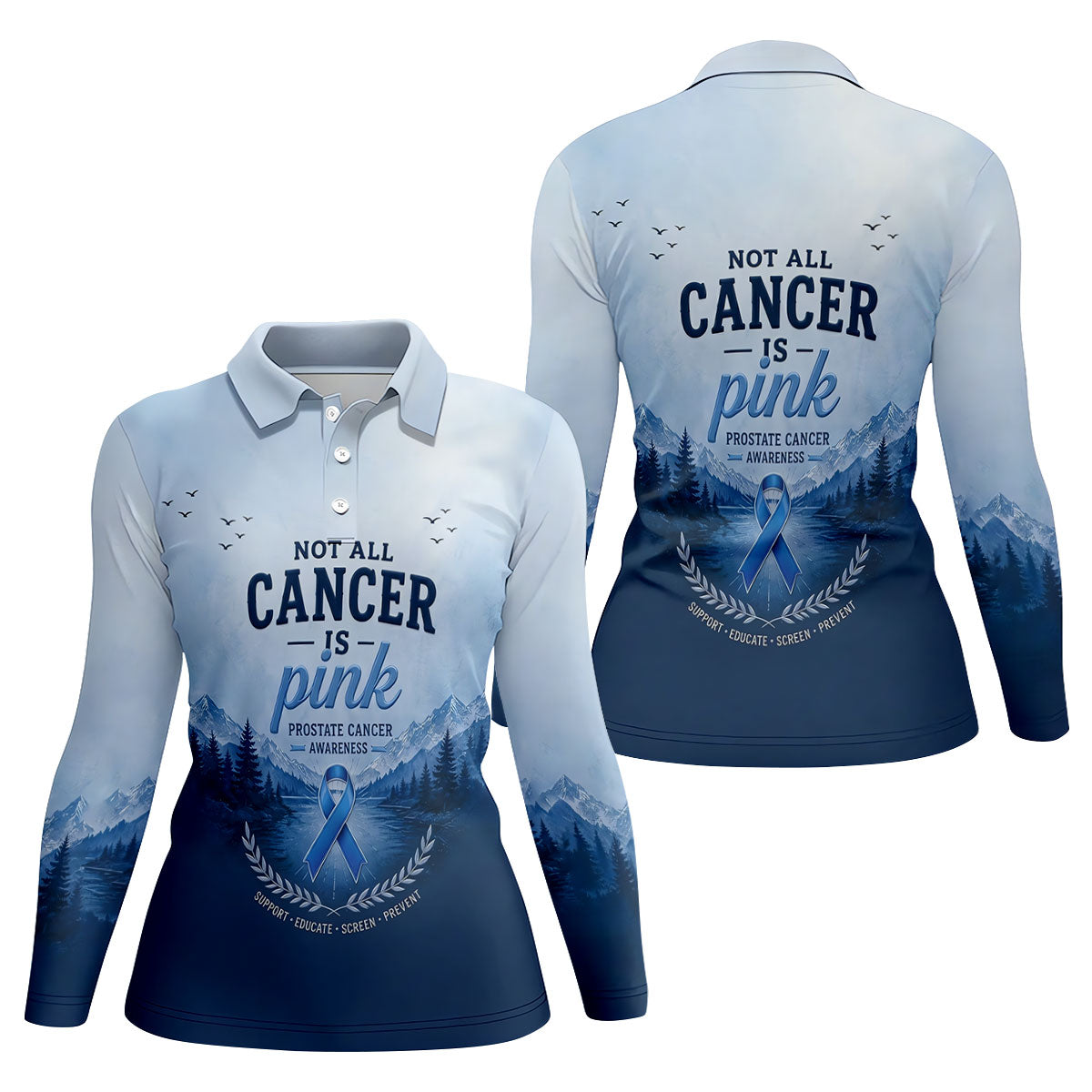 Not All Cancer Is Pink Prostate Cancer Polo Shirt, Womens Golf Tops, Printed Golf Shirt