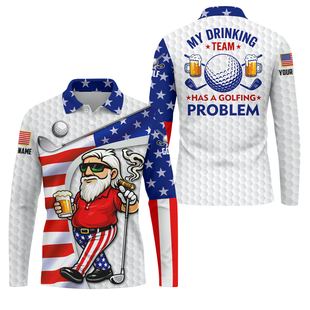 My Drinking Team Has A Golfing Problem Funny 4th Of July Golf Shirt, 250 Years Golf Shirts For Men