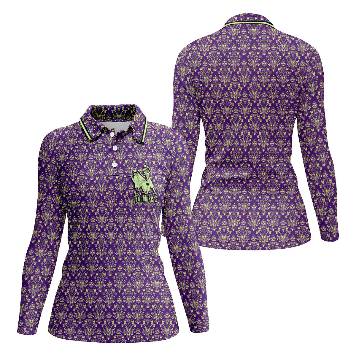 Hitchhikers Horror Character Polo Shirt, Golf Shirts For Women, Halloween Tops For Women
