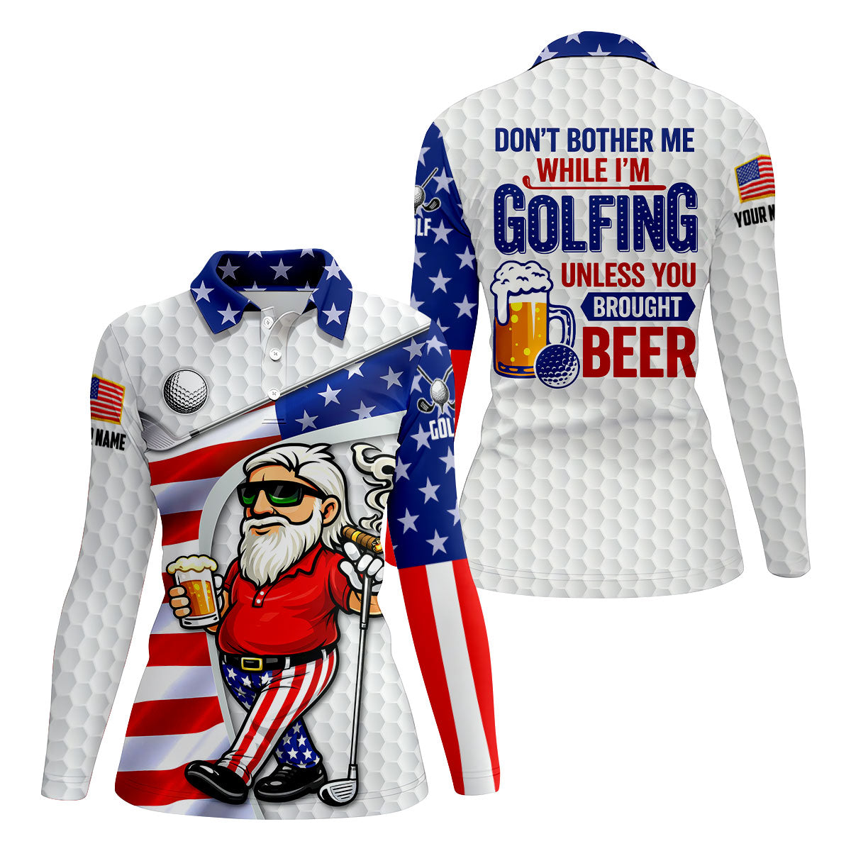Don't Bother Me While I'm Golfing Golf And Beer 4th Of July Golf Shirt, 250 Years Golf Shirt For Women