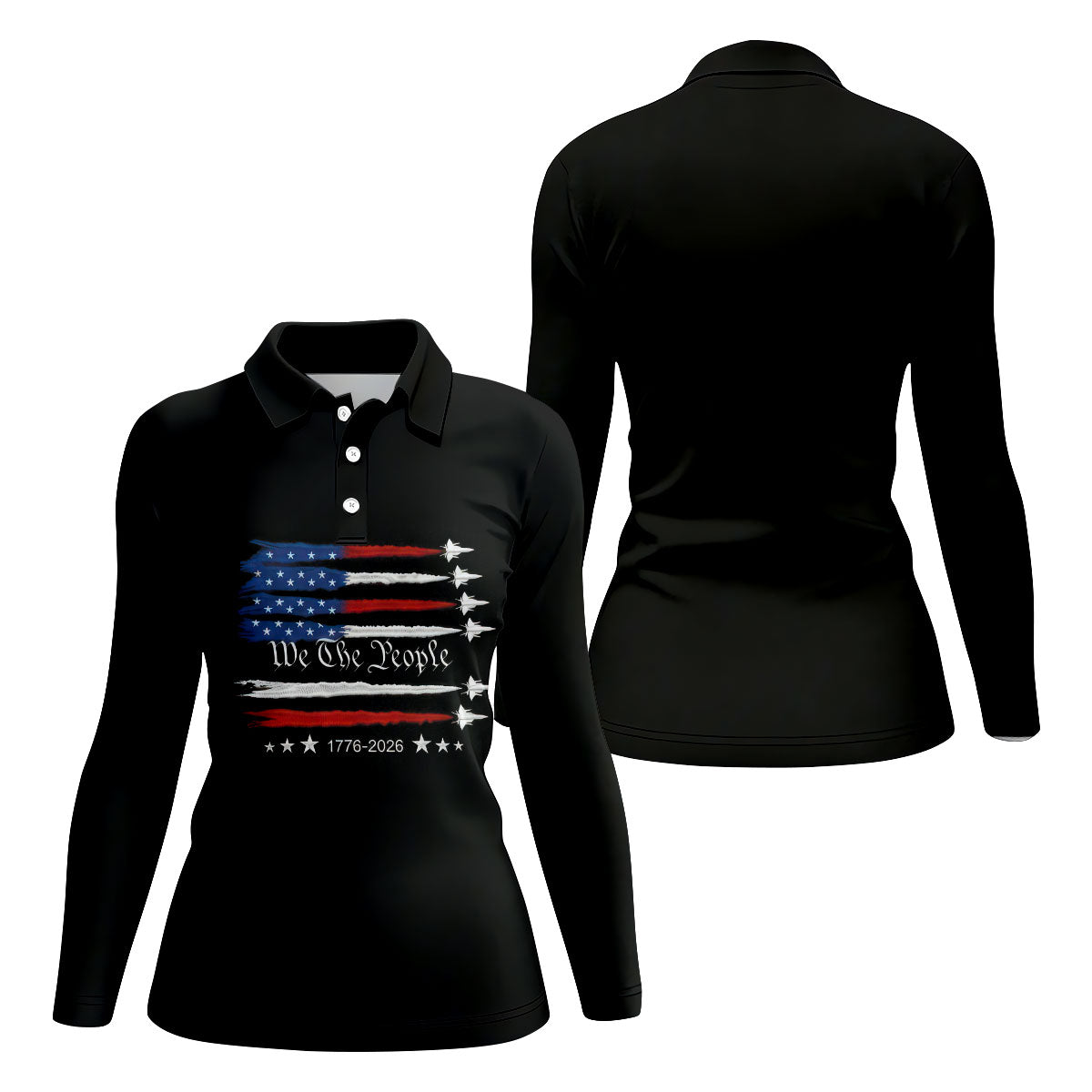Independence Day Flag We The People Golf Shirt, Patriotic 4th Of July Golf Shirt For Women