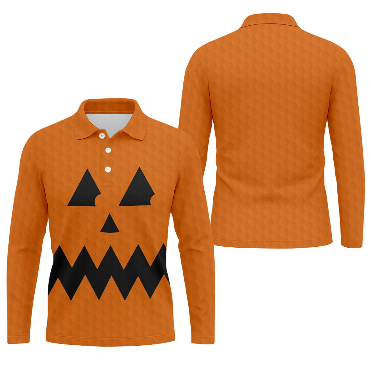Halloween Jack O Lantern Golf Shirt, Men's Golf Shirt, Hawaiian Golf Shirt