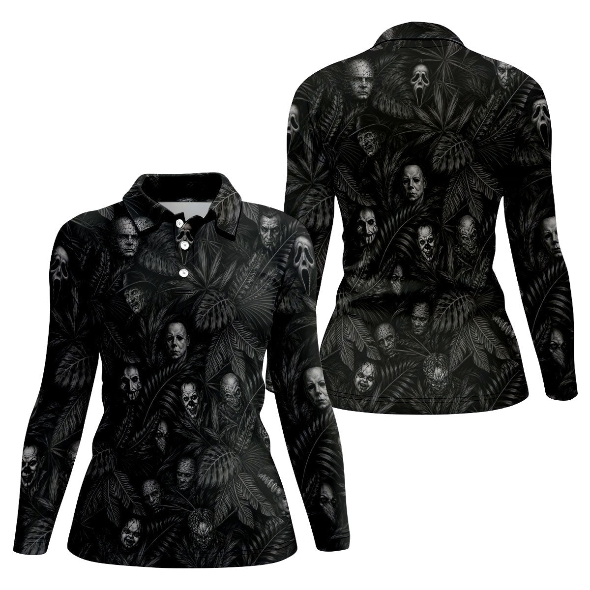Horror Character Halloween Golf Shirt, Golf Shirts For Women, Women's Golf Apparel