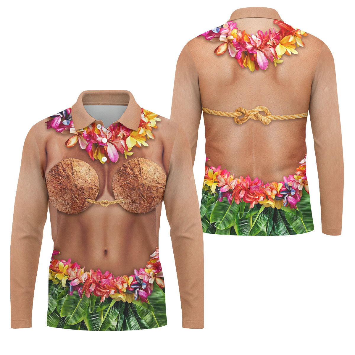Tropical Theme Party Hawaiian Golf Shirt, Men's Funny Golf Shirts, Polo Shirts For Men