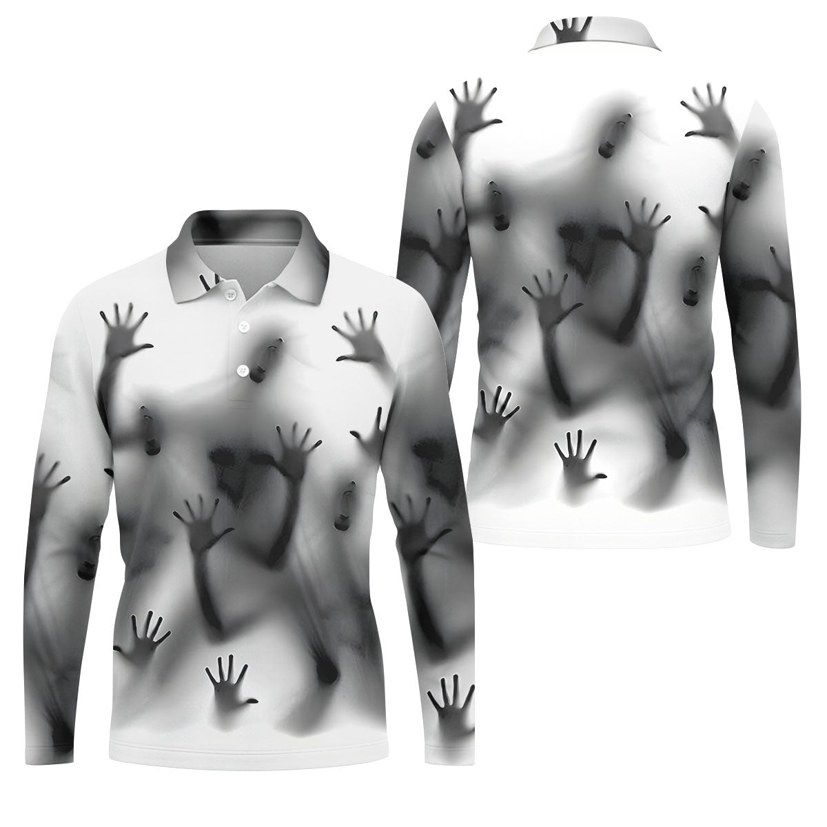Haunted Shadow Silhouette Golf Polo Shirt, Men's Golf Shirts, Hawaiian Golf Shirt