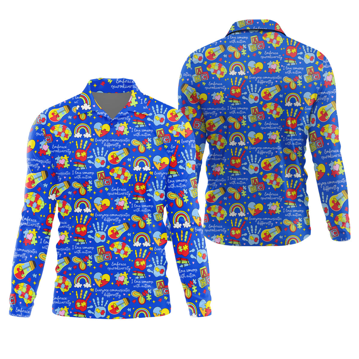 I Love Someone With Autism Blue Golf Shirt, Autism Awareness Color Polo Shirts For Men, Golf Shirts For Men