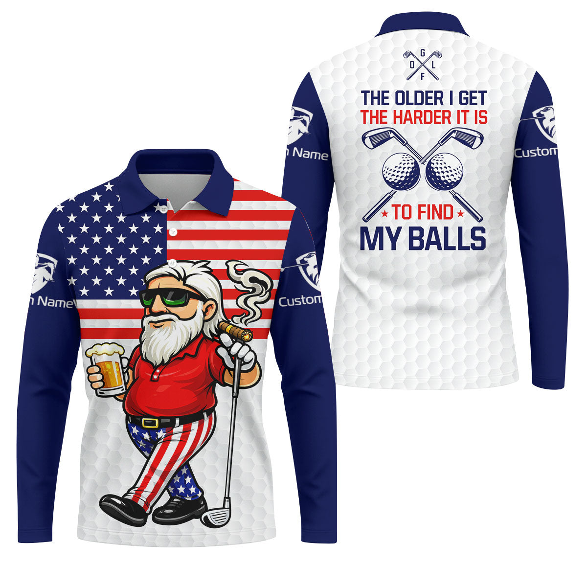 The Older I Get The Harder It Is To Find My Balls Golf And Beer 250 Years Patriotic 4th Of July Golf Shirts For Men