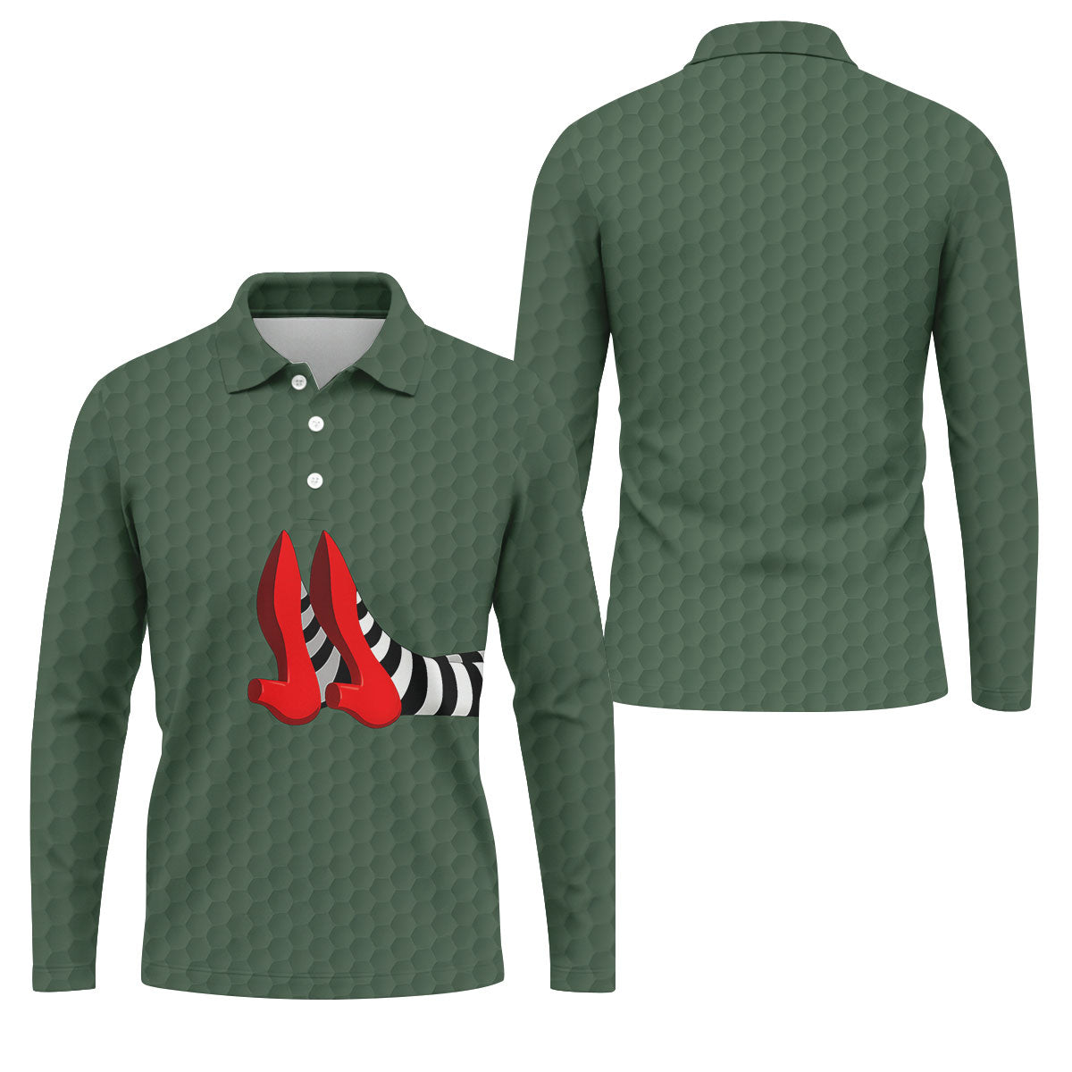 Halloween Witch Legs Golf Polo Shirt, Golf Polo Shirts For Men, Printed Golf Shirts