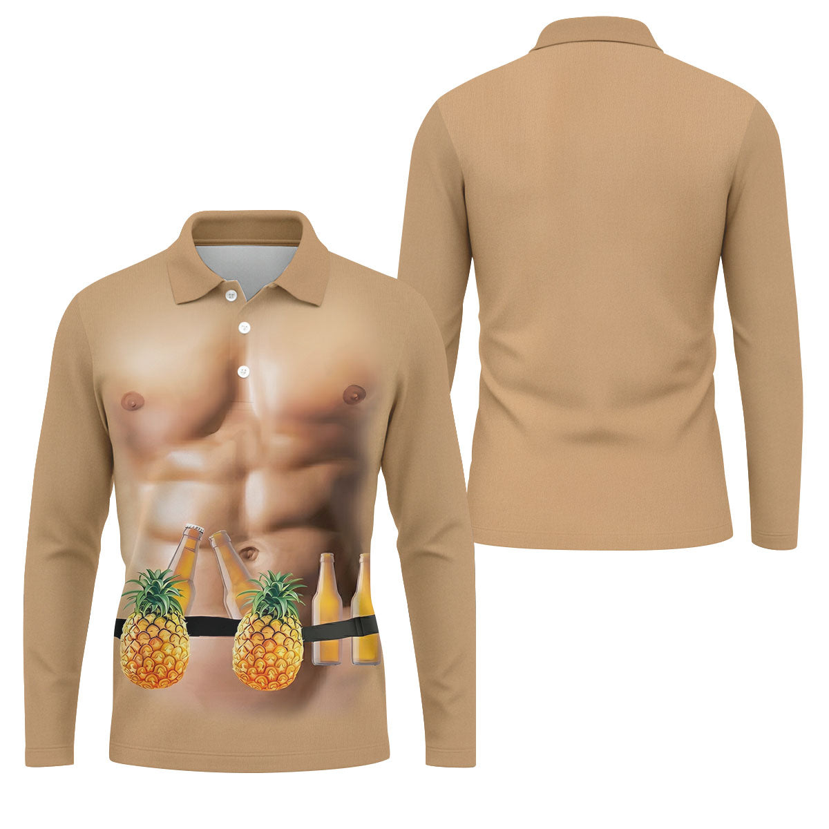 Funny Muscle Man Pineapple Beer Hawaiian Golf Shirt, Polo Shirts For Men, Golfing Apparel