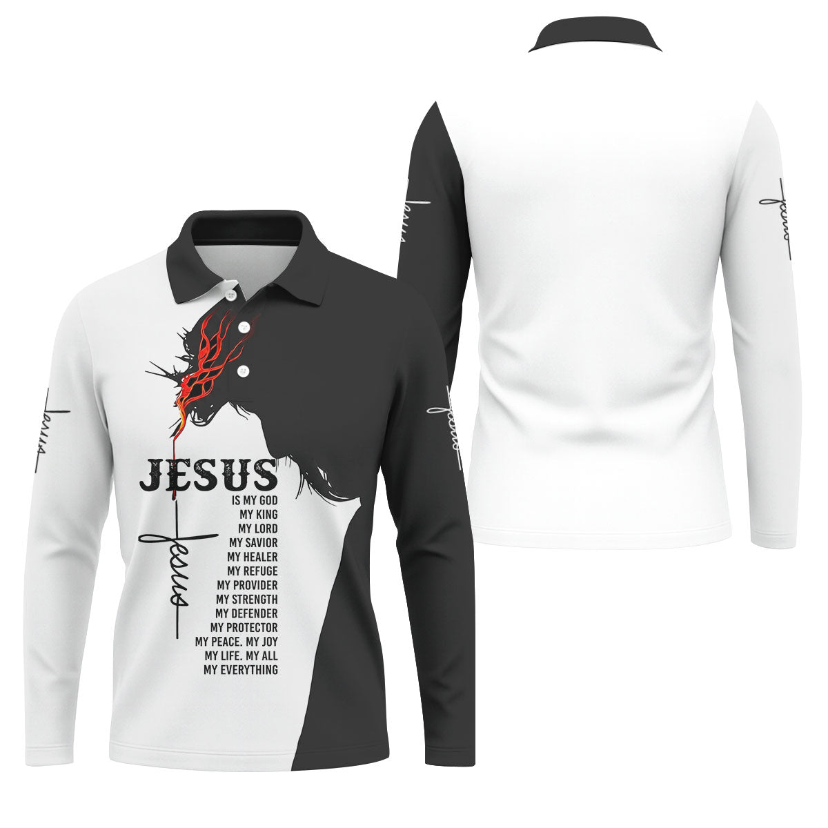Funny Jesus Is My Everything Horse Polo Shirt, Mens Golf Polo, Printed Golf Shirts