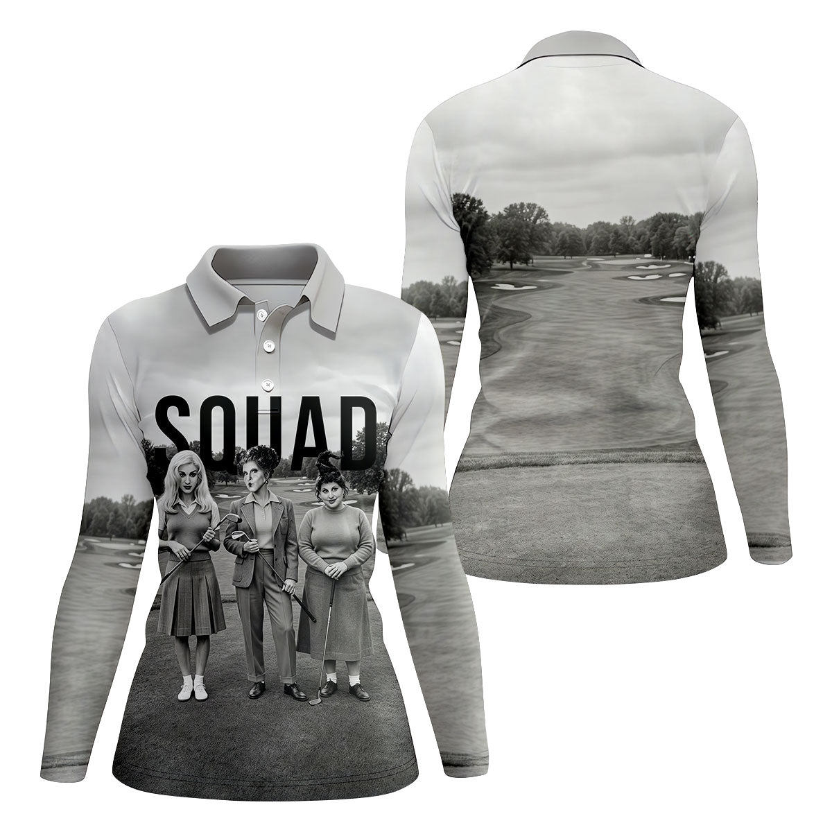 Halloween Witch Squad Golf Polo Shirt, Women's Golf Tops, Golf Polo For Women