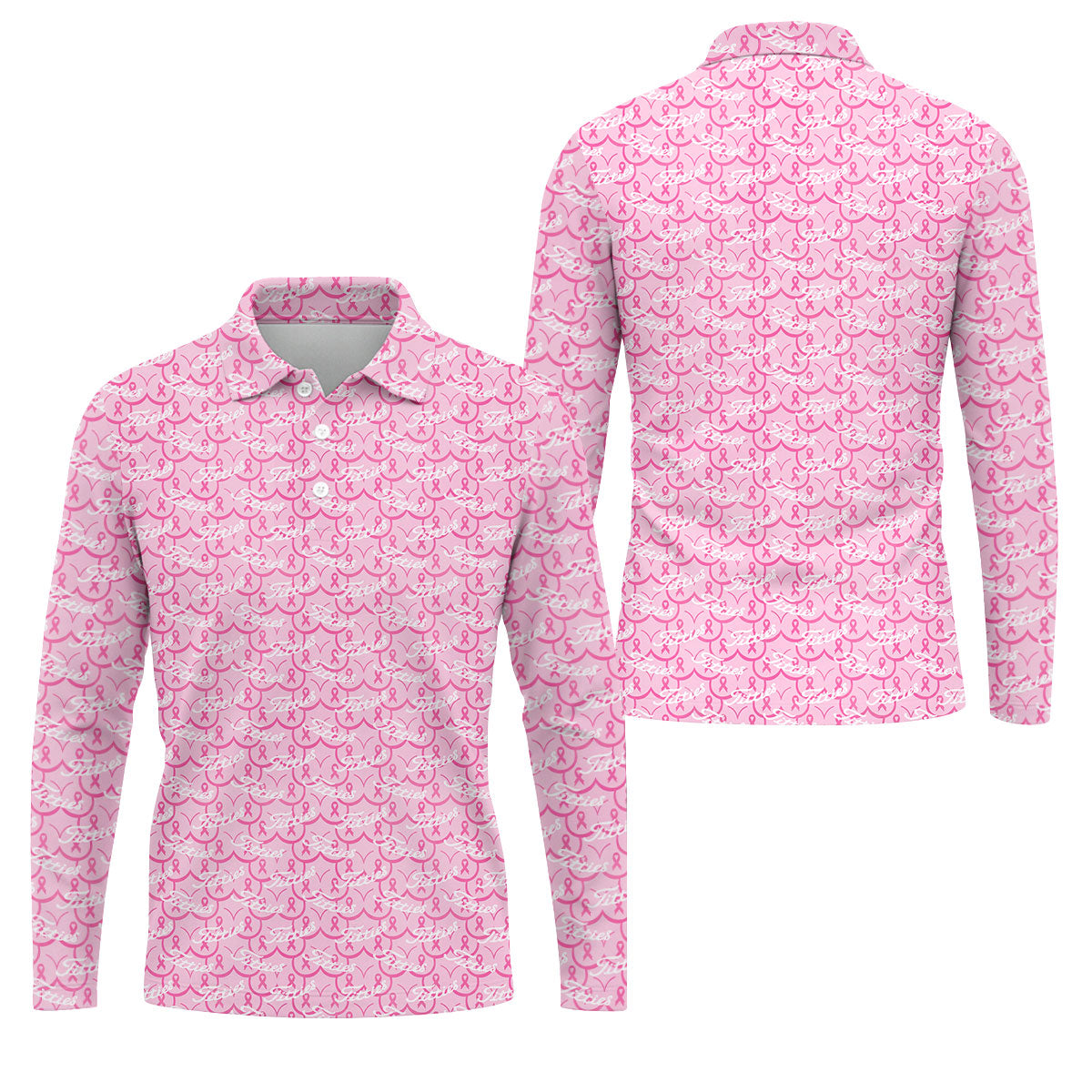 Titties Pink Ribbon Breast Cancer Polo Shirt, Golf Shirts For Men, Mens Golf Apparel