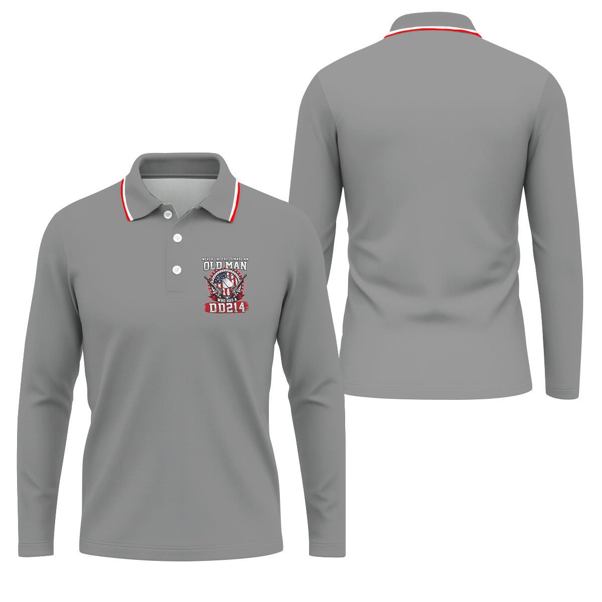 Never Underestimate An Old Man Who Was A DD214 Veterans Golf Shirts For Men, 250 Years Patriotic Golf Shirt