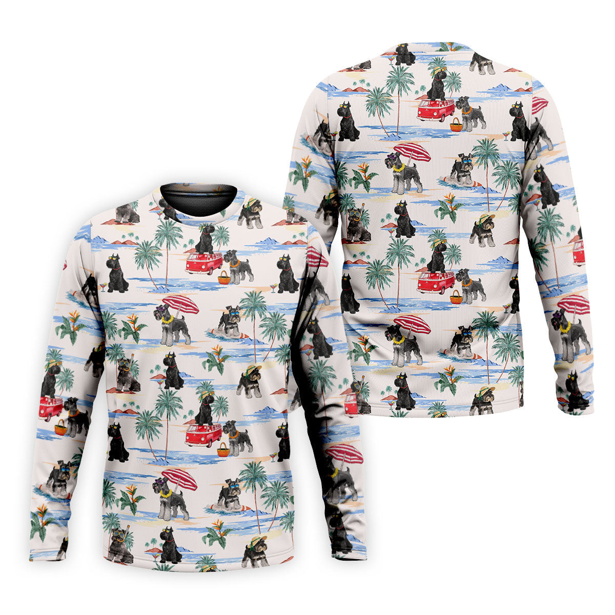 Schnauzer Beach Vacation Tropical Golf Polo Shirt, Hawaiian Golf Shirt, Golf Shirts For Men