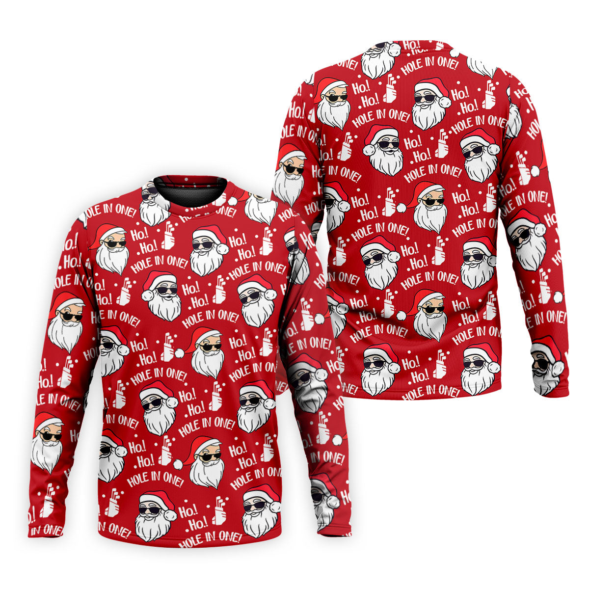 Ho Ho Hole In One Funny Santa Red Christmas Golf Tops For Men, Christmas Golf Shirt, Polo Shirts For Men