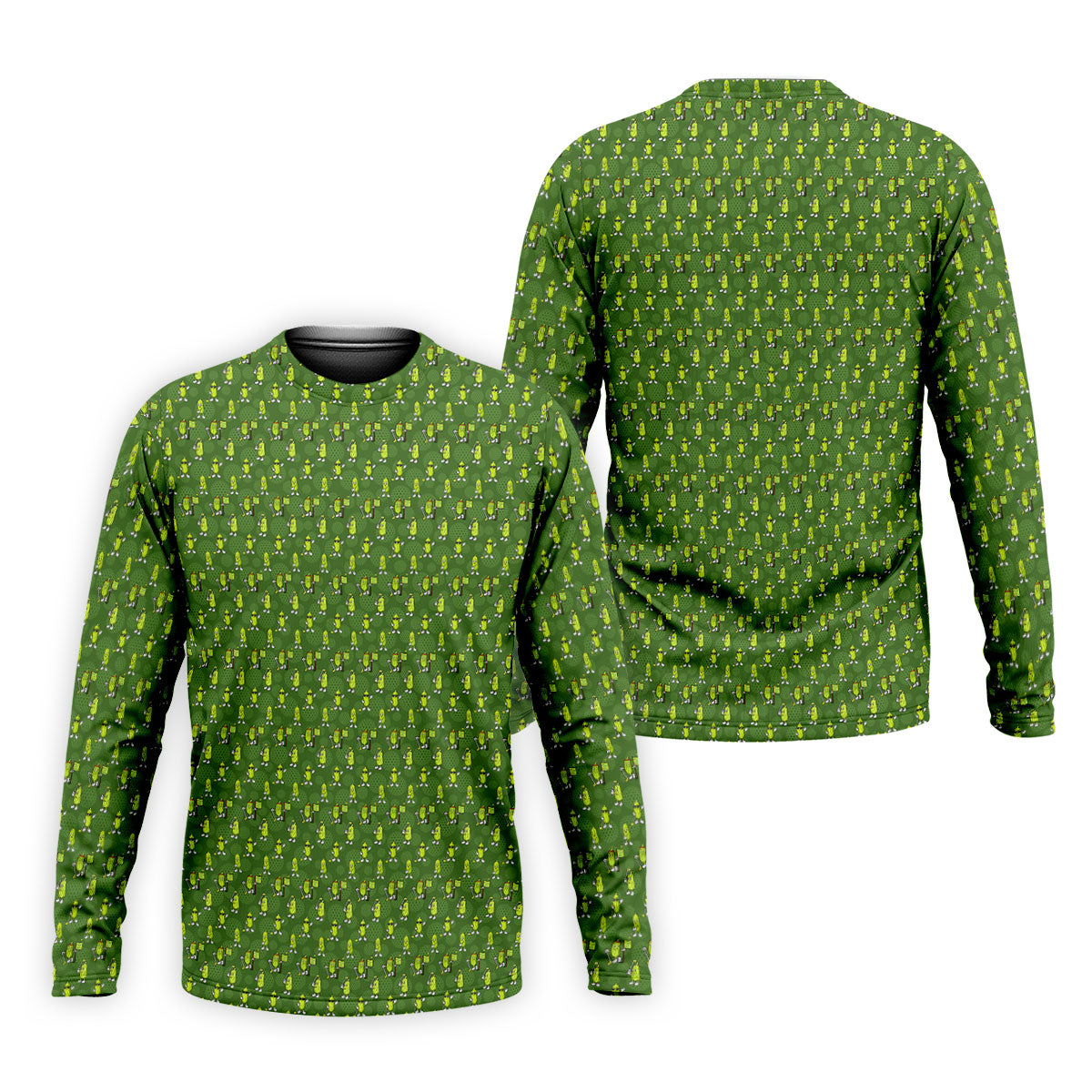 Funny Hole In One Pickle Golf Pattern Polo Shirt, Golf Shirts For Men, Mens Golf Apparel