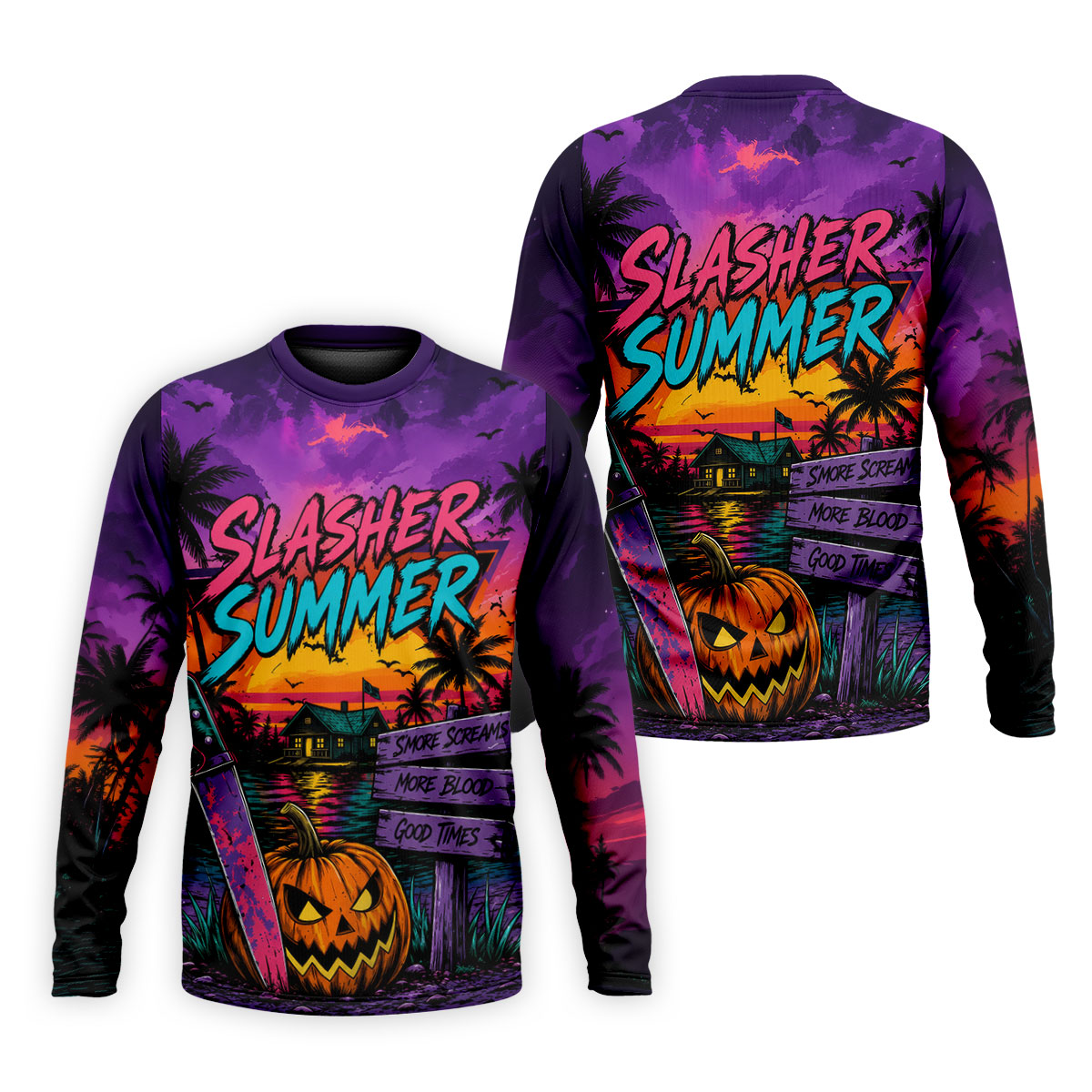 Slasher Summer Halloween Golf Shirt, Printed Golf Shirts, Hawaiian Golf Shirt