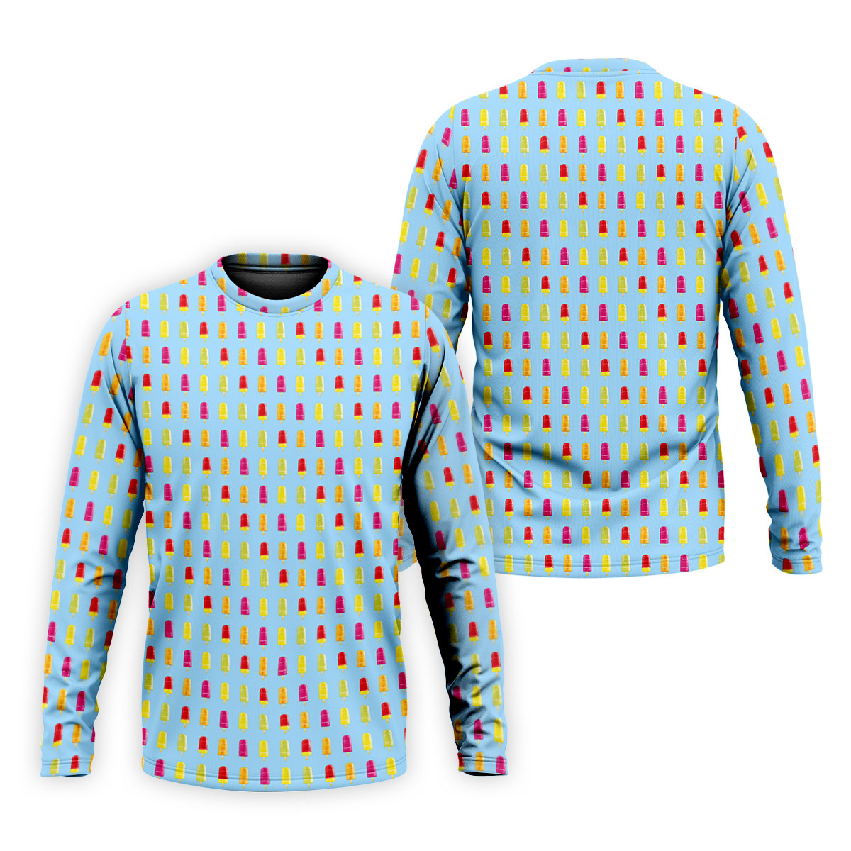 Colorful Popsicle Summer Pattern Golf Shirt, Mens Golf Polo, Printed Golf Shirts