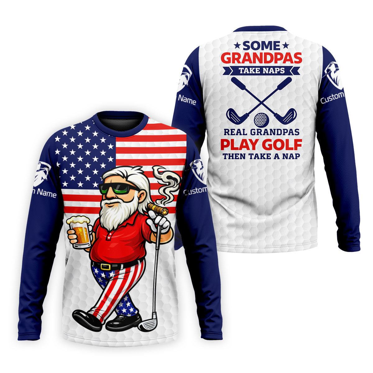 Real Grandpas Play Golf Father's Day 4th Of July Golf Shirt, 250 Years Polo Shirts For Men