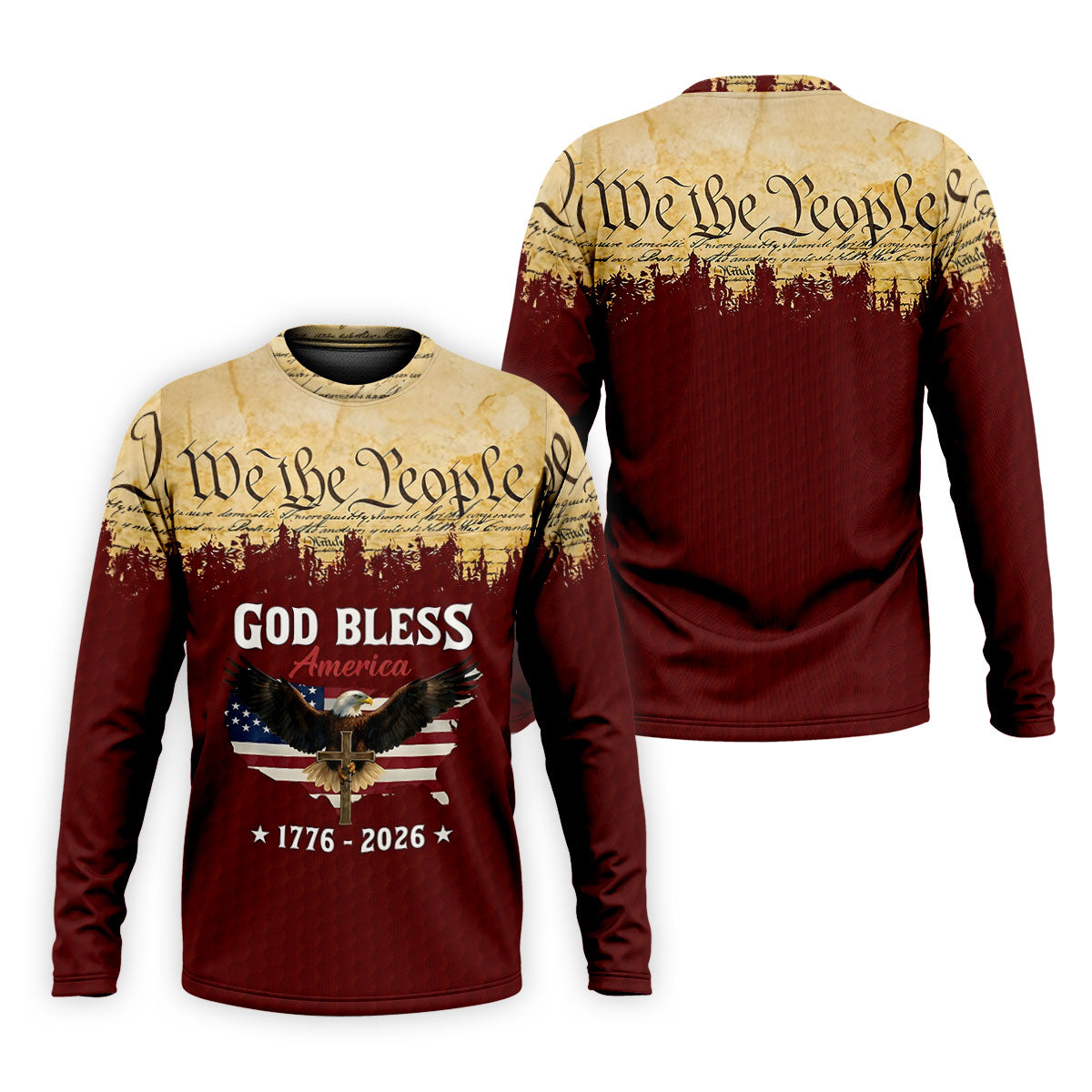 We The People God Bless America Patriotic Golf Shirt, 250 Years 4th Of July Golf Shirts For Men