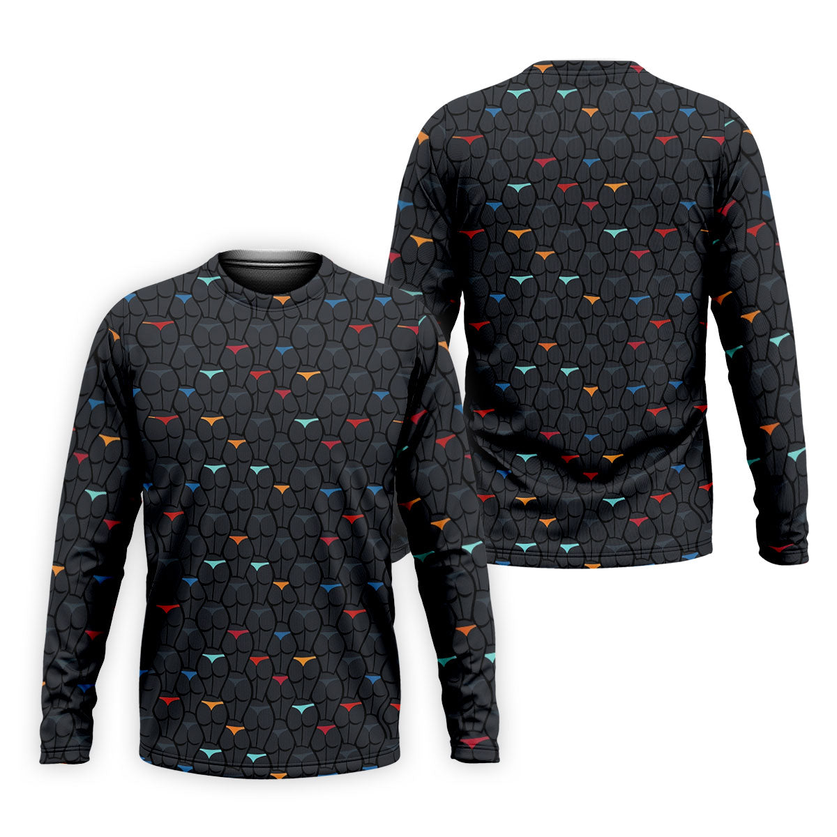 Funny Colorful Panty Butt Pattern Golf Polo Shirt, Printed Golf Shirts, Men's Golf Shirt