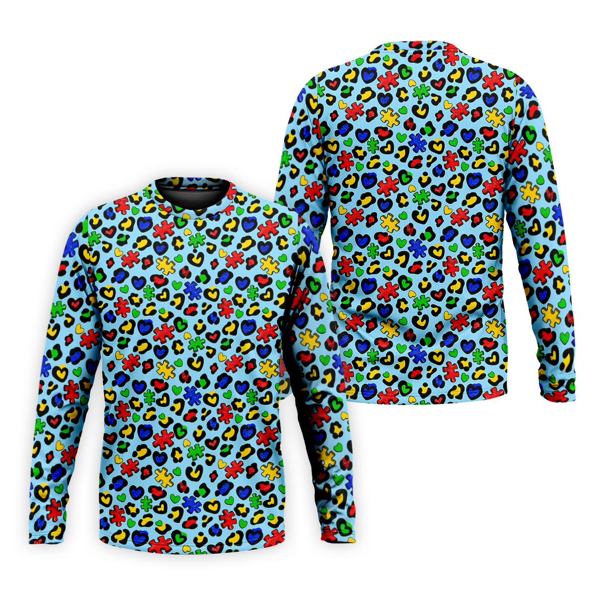 Autism Awareness Color Leopard Pattern Blue Golf Shirt, Golf Tops For Men, Polo Shirts For Men, Golf Shirts For Men