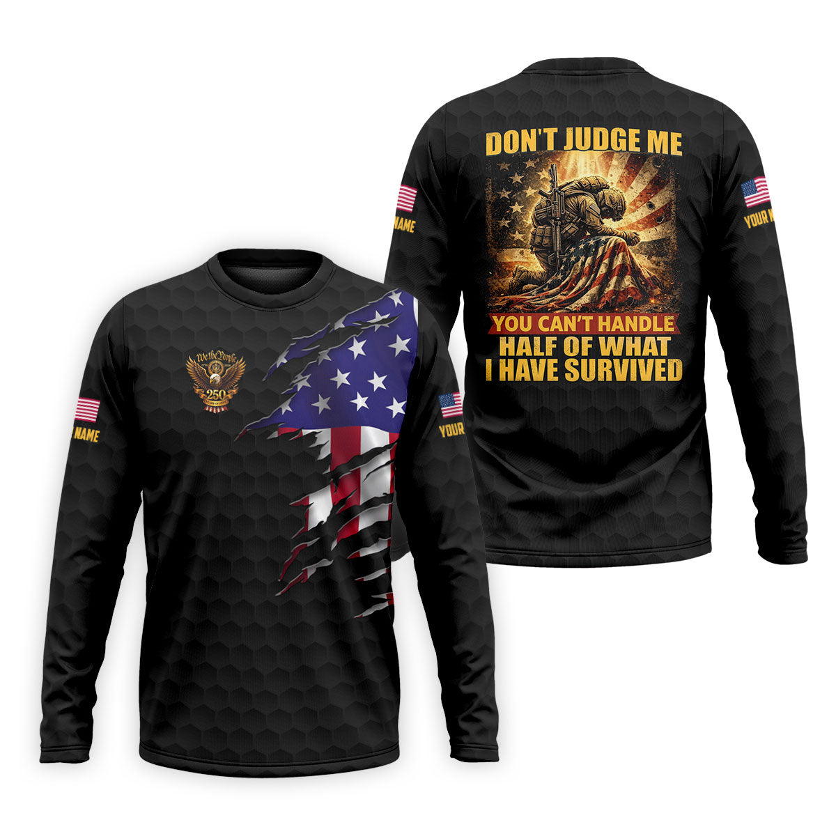 Don't Judge Me Veteran Memorial Patriotic 4th Of July Golf Shirt, 250th Anniversary Golf Shirts For Men