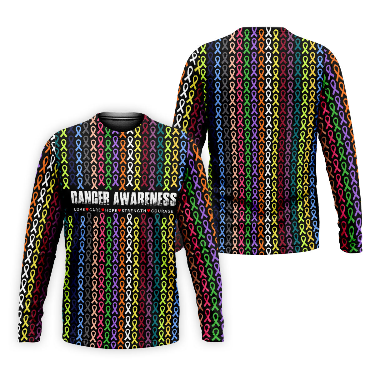 Multicolor Ribbon Cancer Awareness Polo Shirt, Men's Golf Shirt, Mens Golf Apparel
