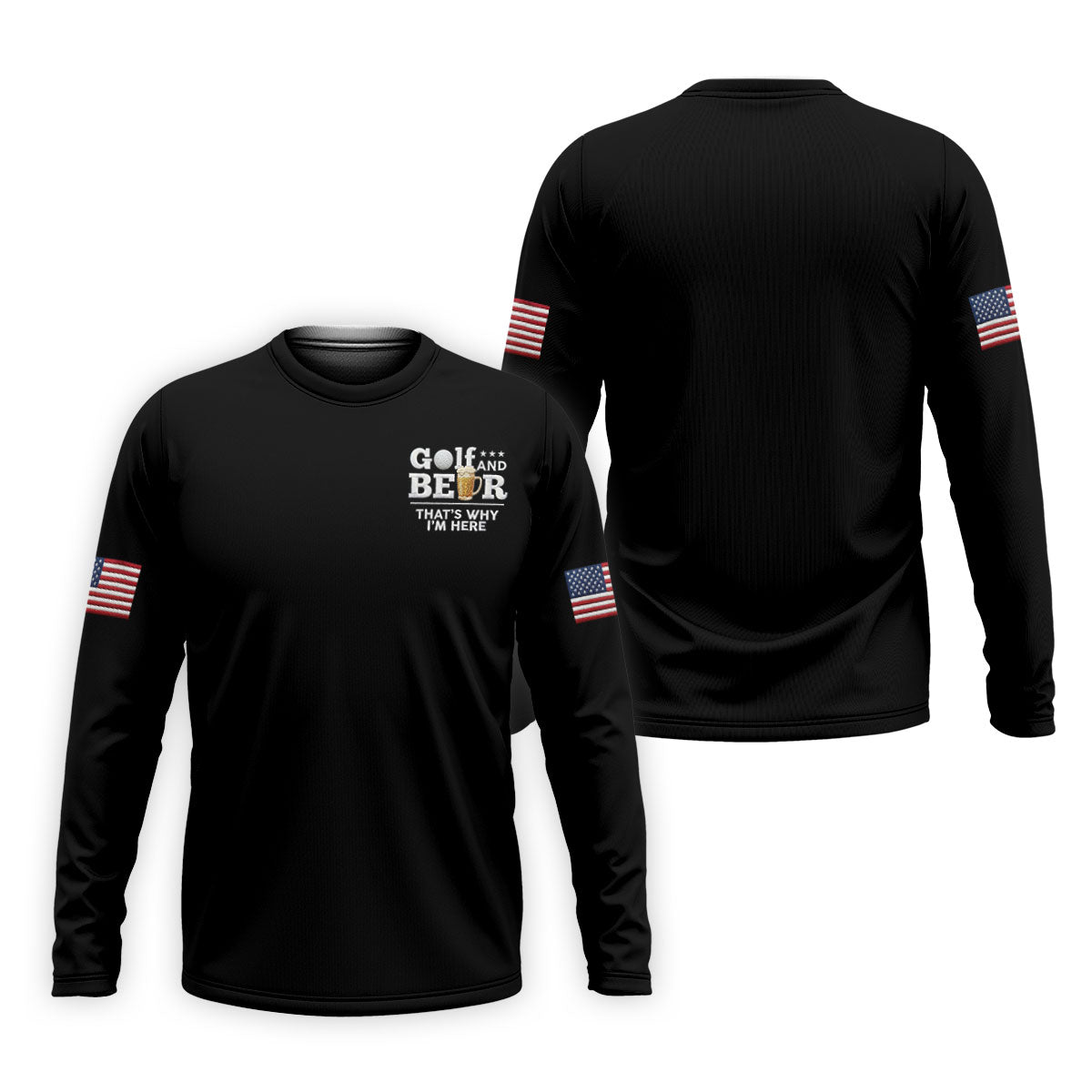Golf And Beer That's Why I'm Here 250 Years US Flag Golf Shirt, Patriotic 4th Of July Golf Shirts For Men