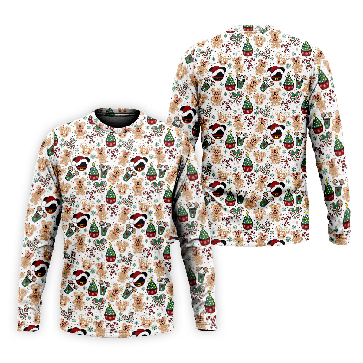 Christmas Sweets Pattern Golf Tops For Men, Cartoon Print Polo Shirts For Men, Christmas Golf Shirt, Golfing Apparel