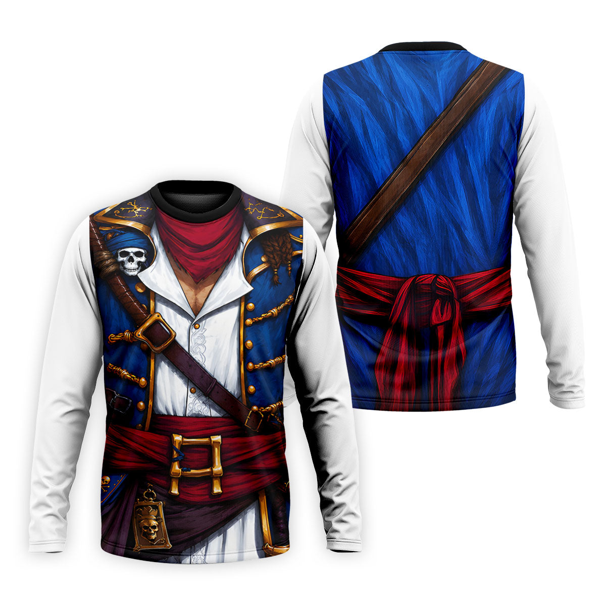 Caribbean Pirate Golf Shirt, Classic Buccaneer Captain Uniform, Golf Shirt For Men
