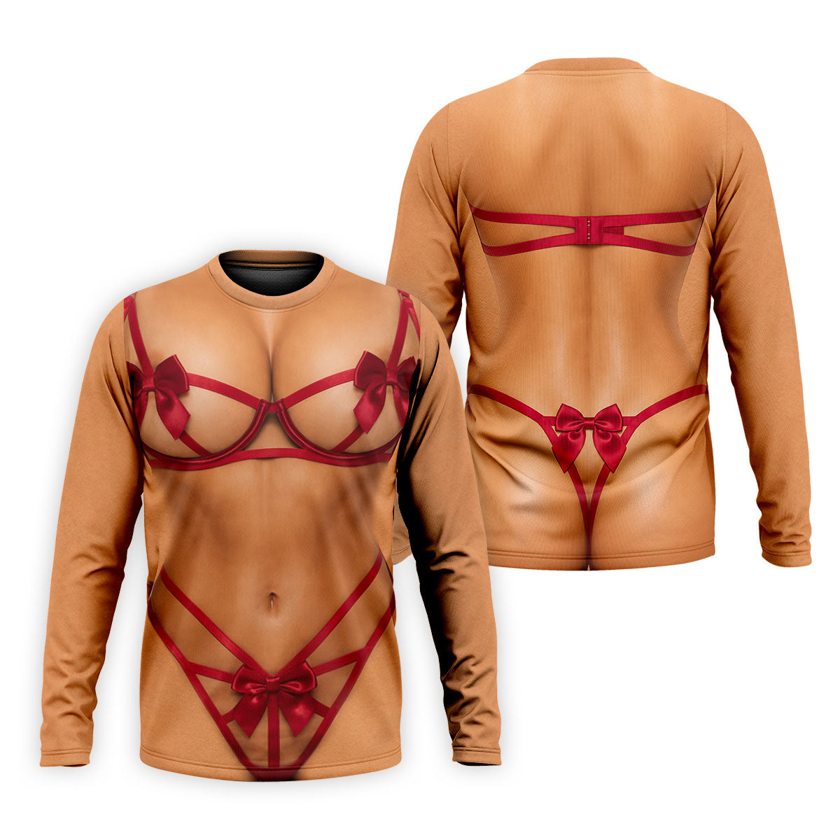 Funny Red Ribbon Lingerie Costume Polo Shirt, Men's Golf Shirt, Golf Apparel For Men