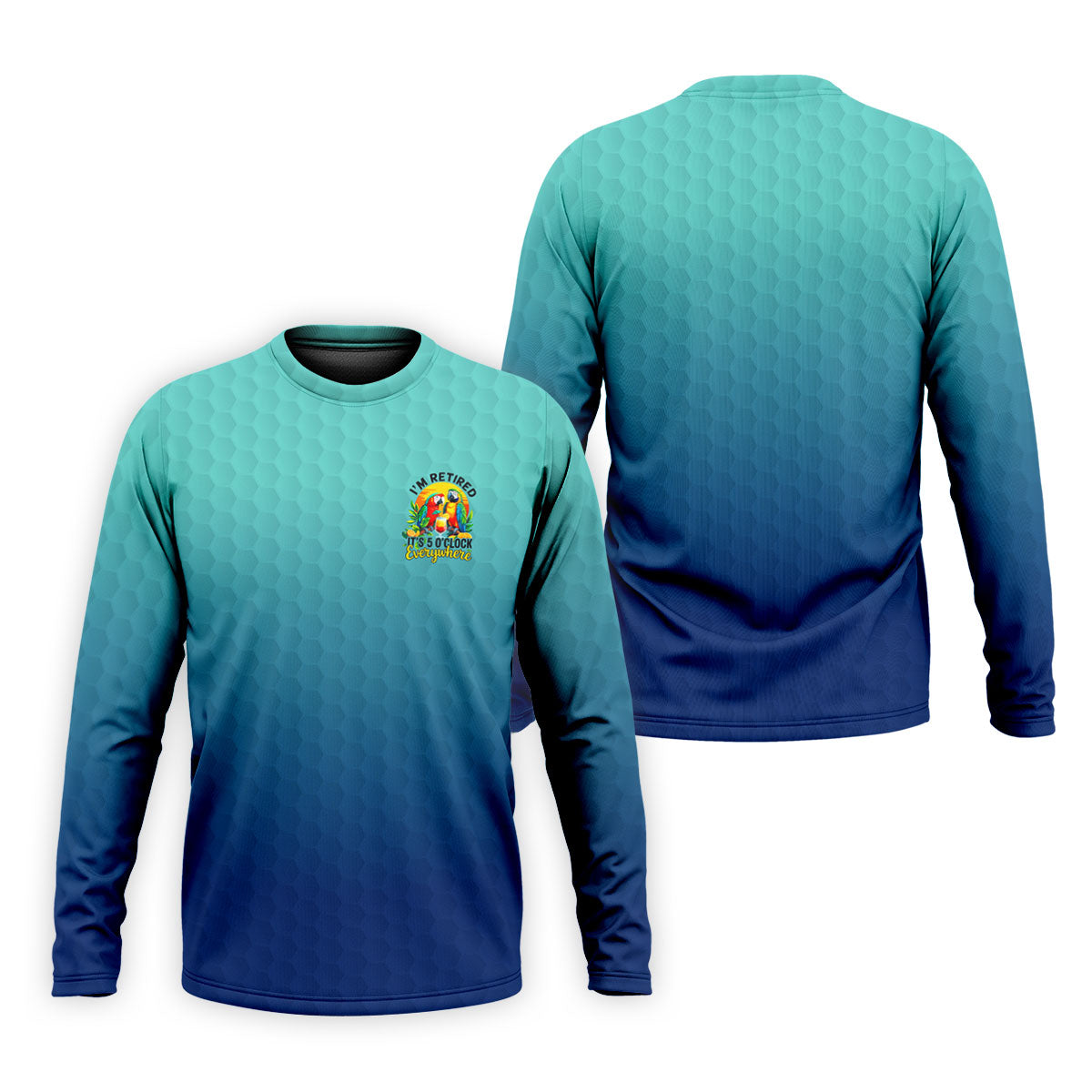 Blue Tropical Parrot Retirement Golf Polo Shirt, Mens Golf Polo, Golf Apparel For Men