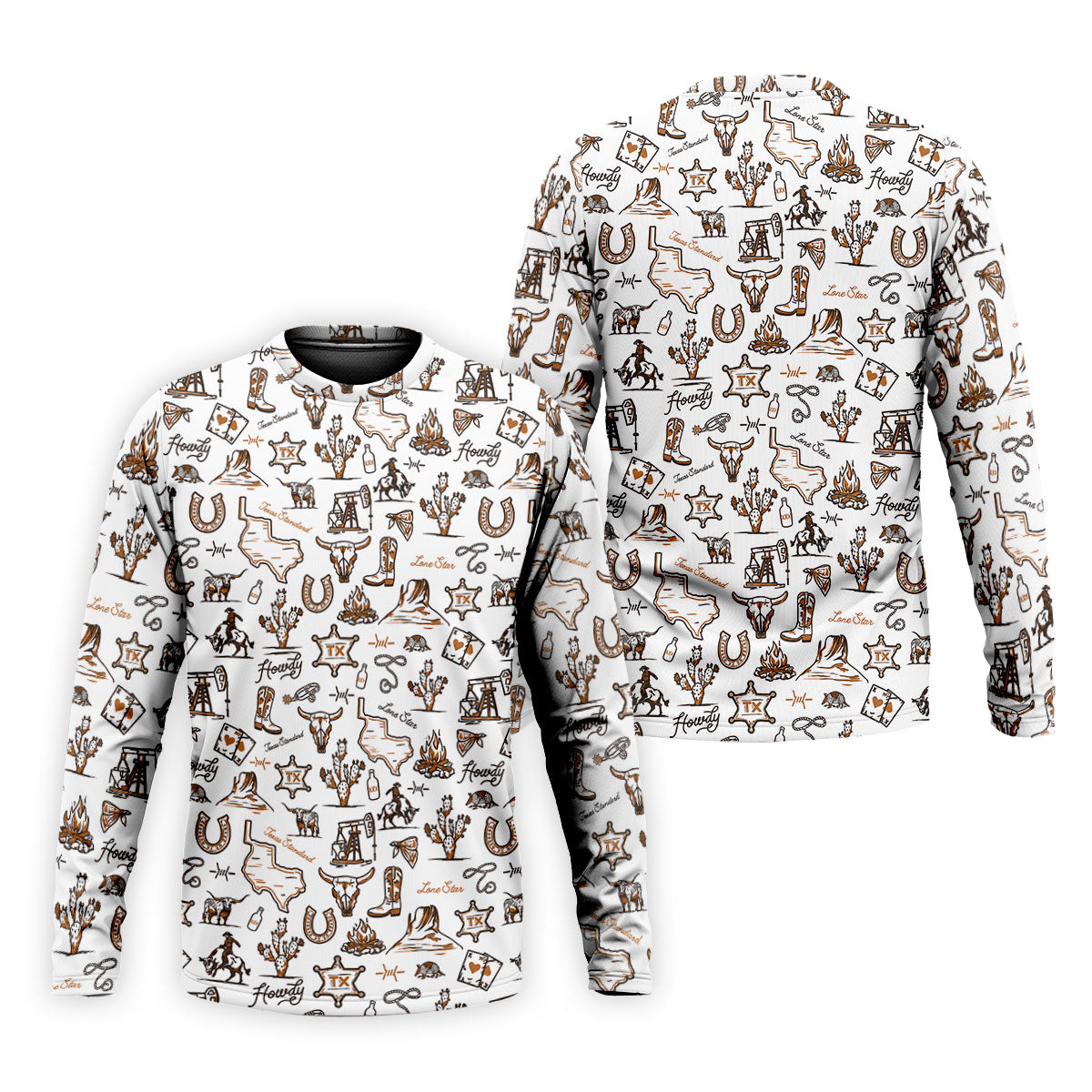 Texas Howdy Western Pattern Golf Polo Shirt, Mens Golf Shirts, Hawaiian Golf Shirt
