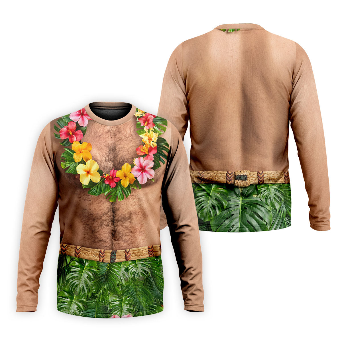 Tropical Theme Party Men's Funny Golf Shirts, Hawaiian Golf Shirt, Polo Shirts For Men