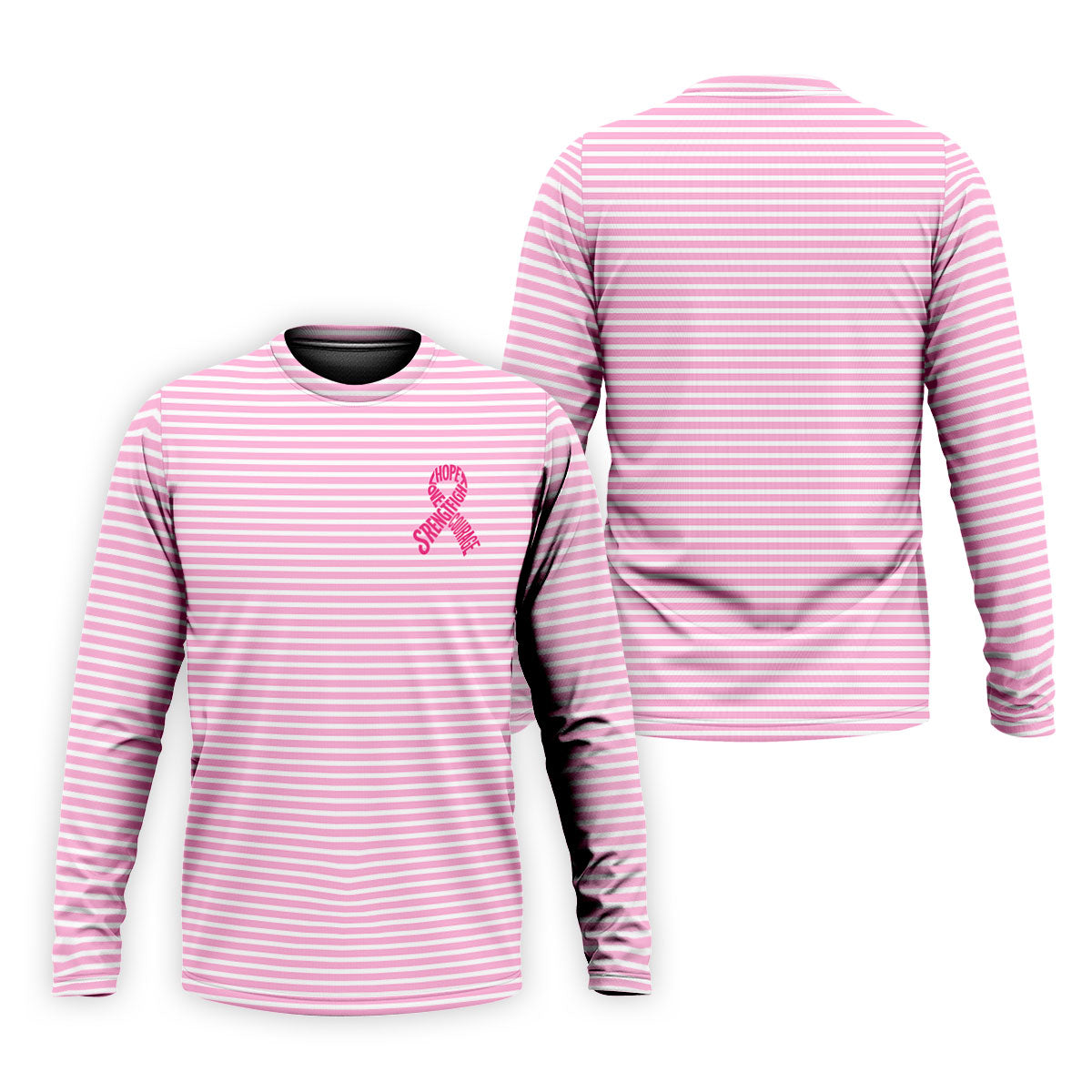 Hope Love Strength Courage Breast Cancer Polo Shirt, Mens Golf Polo, Golf Apparel For Men
