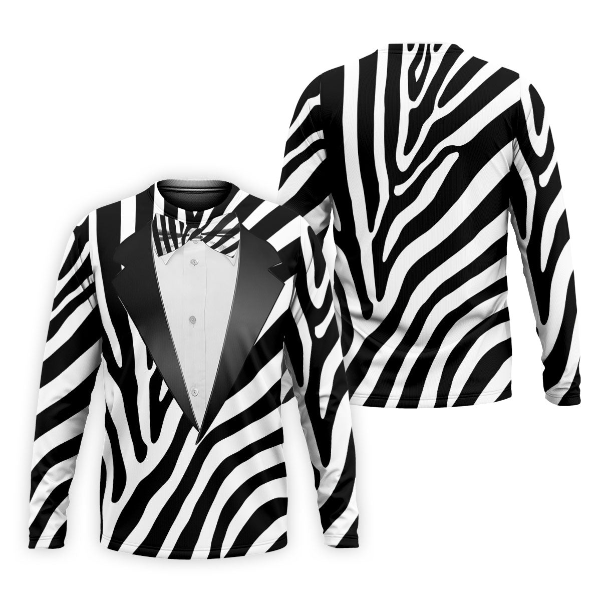 Zebra Pattern Funny Costume Hawaiian Golf Shirt, Polo Shirts For Men, Golf Shirts For Men