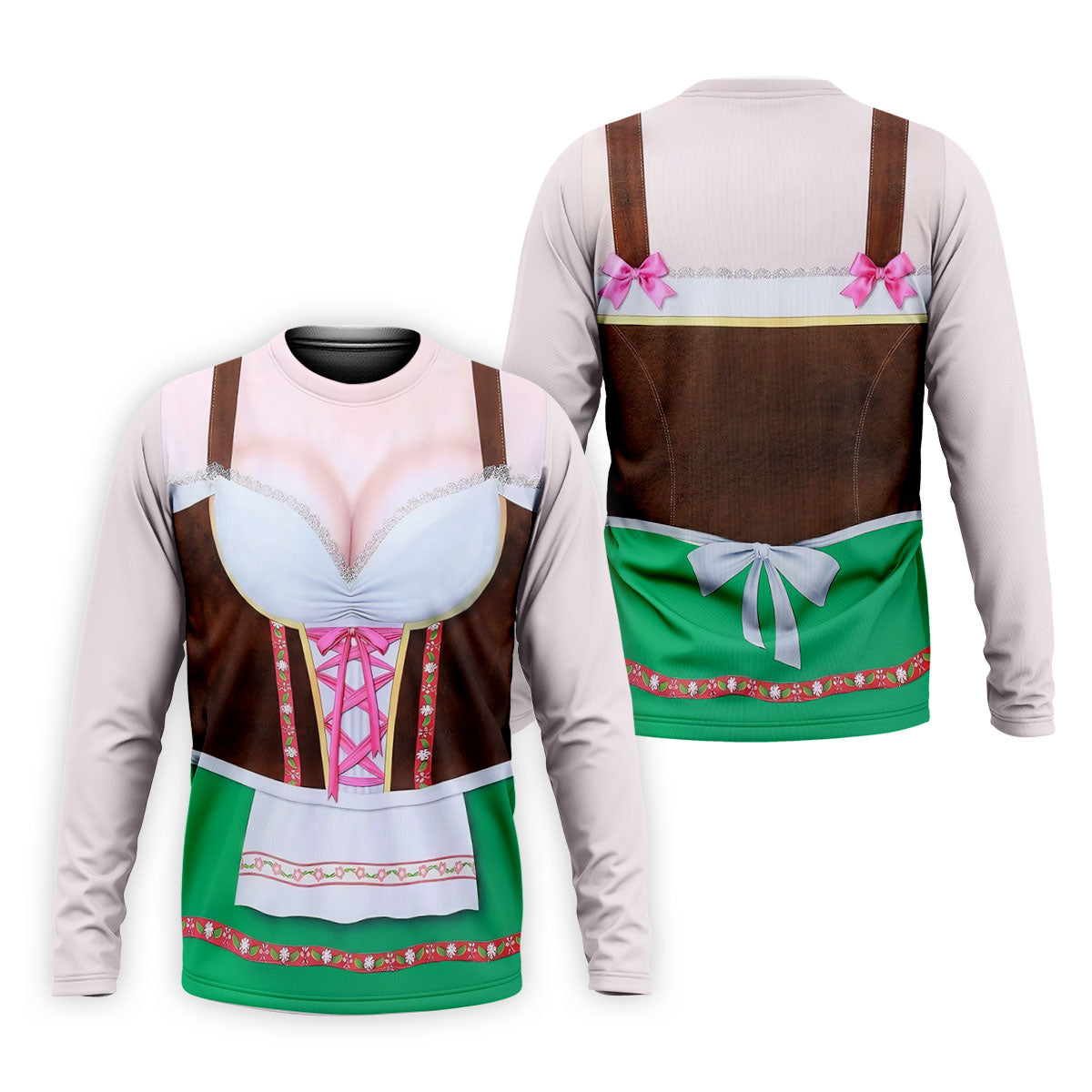 Funny Oktoberfest Dirndl Costume Polo Shirt, Mens Golf Polo, Golf Shirts For Men
