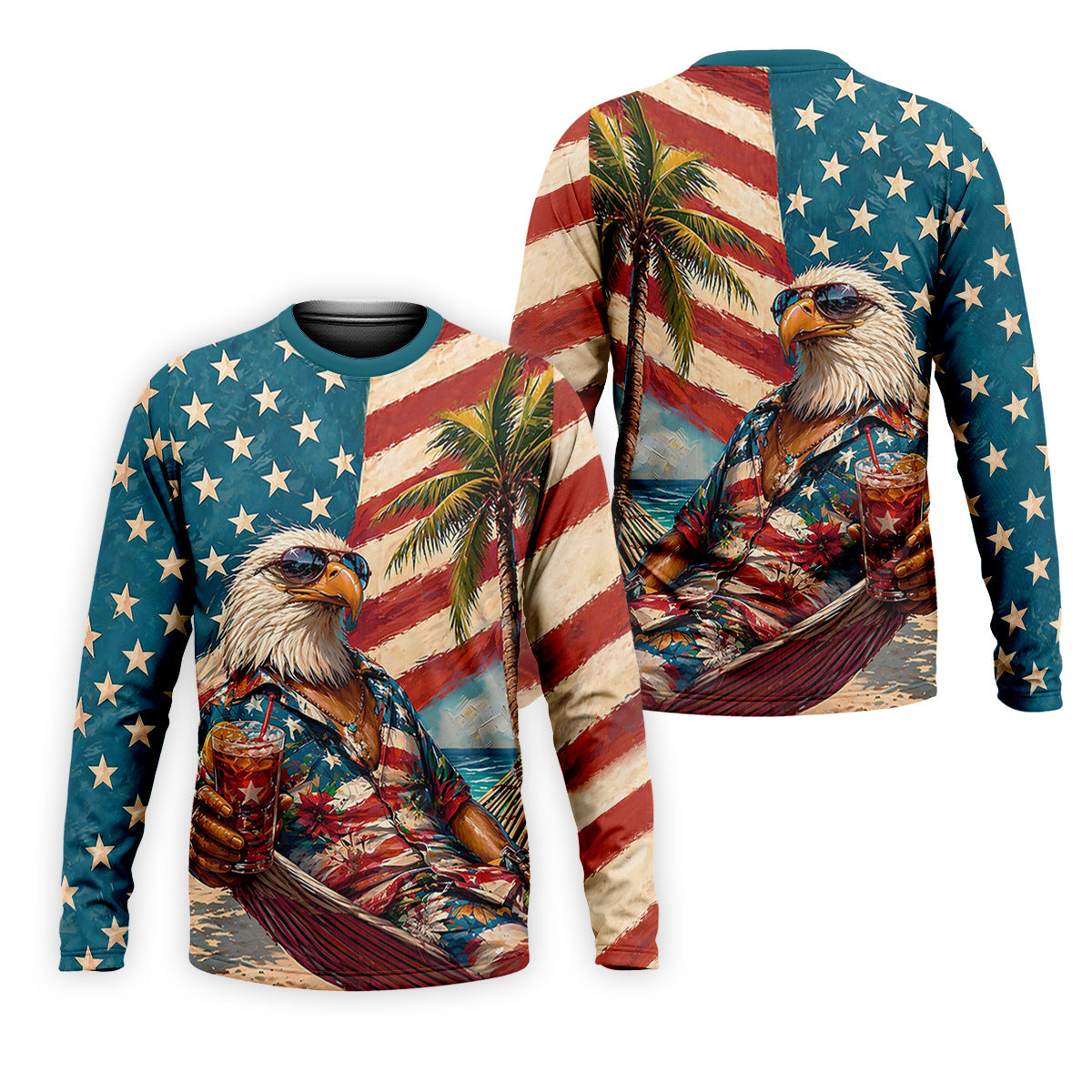 Cool Bald Eagle 250 Years American Flag Golf Shirt, Patriotic 4th Of July Golf Shirts For Men