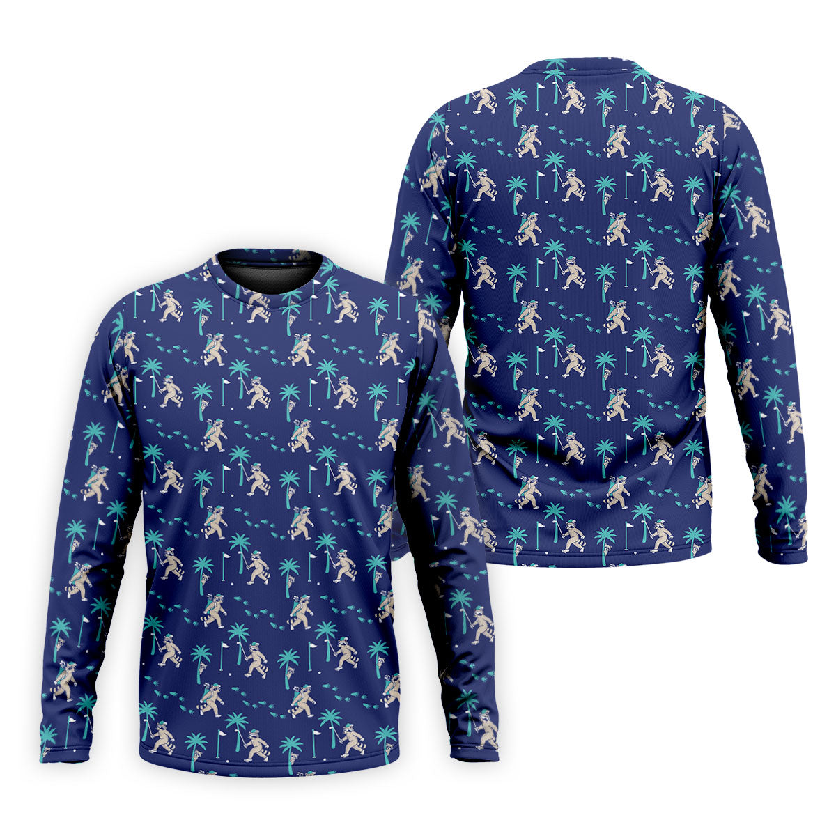 Funny Raccoon Tropical Golf Pattern Polo Shirt, Men's Golf Shirt, Golf Apparel For Men