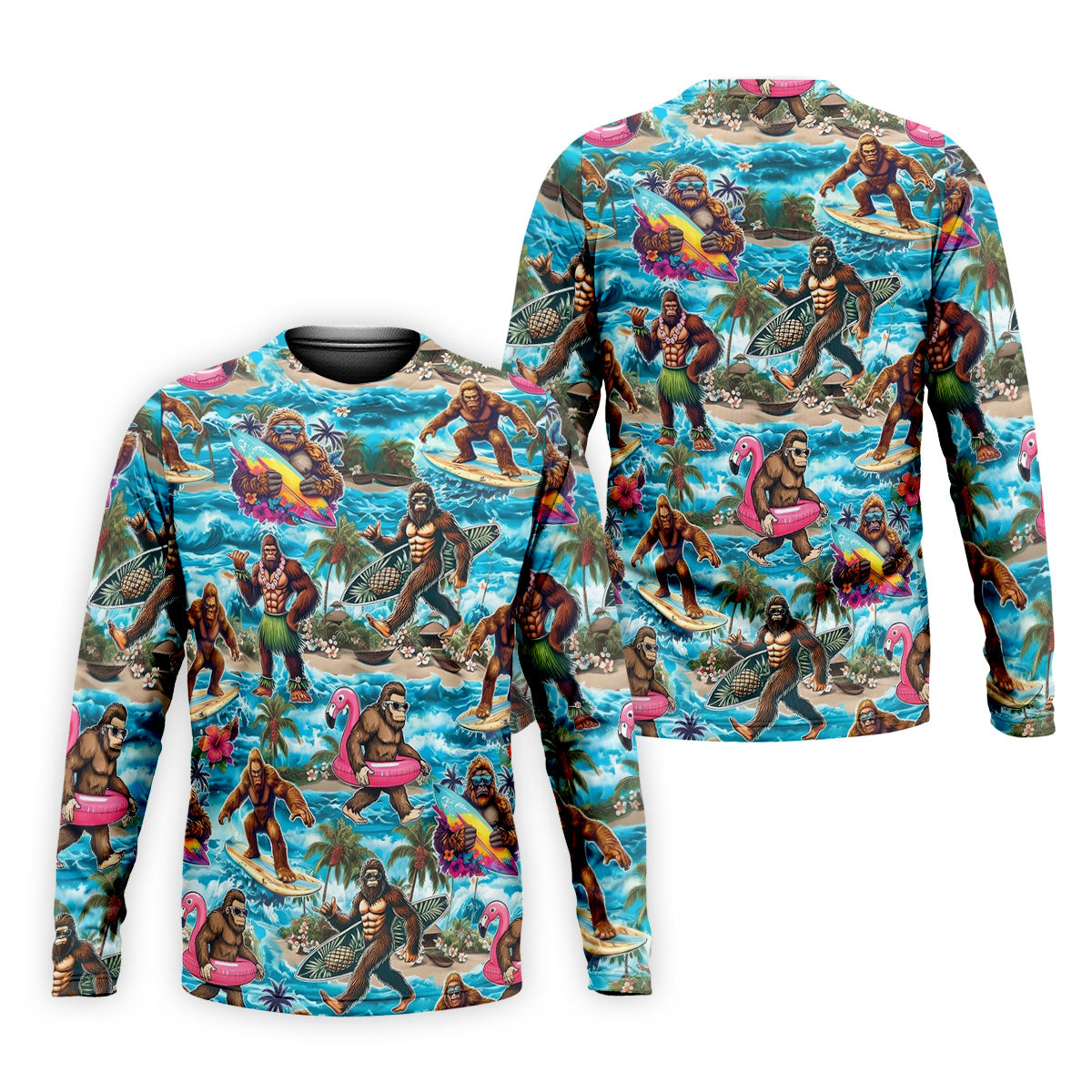 Funny Bigfoot Hawaiian Golf Shirt, Beach Theme Men's Golf Shirt, Polo Shirts For Men