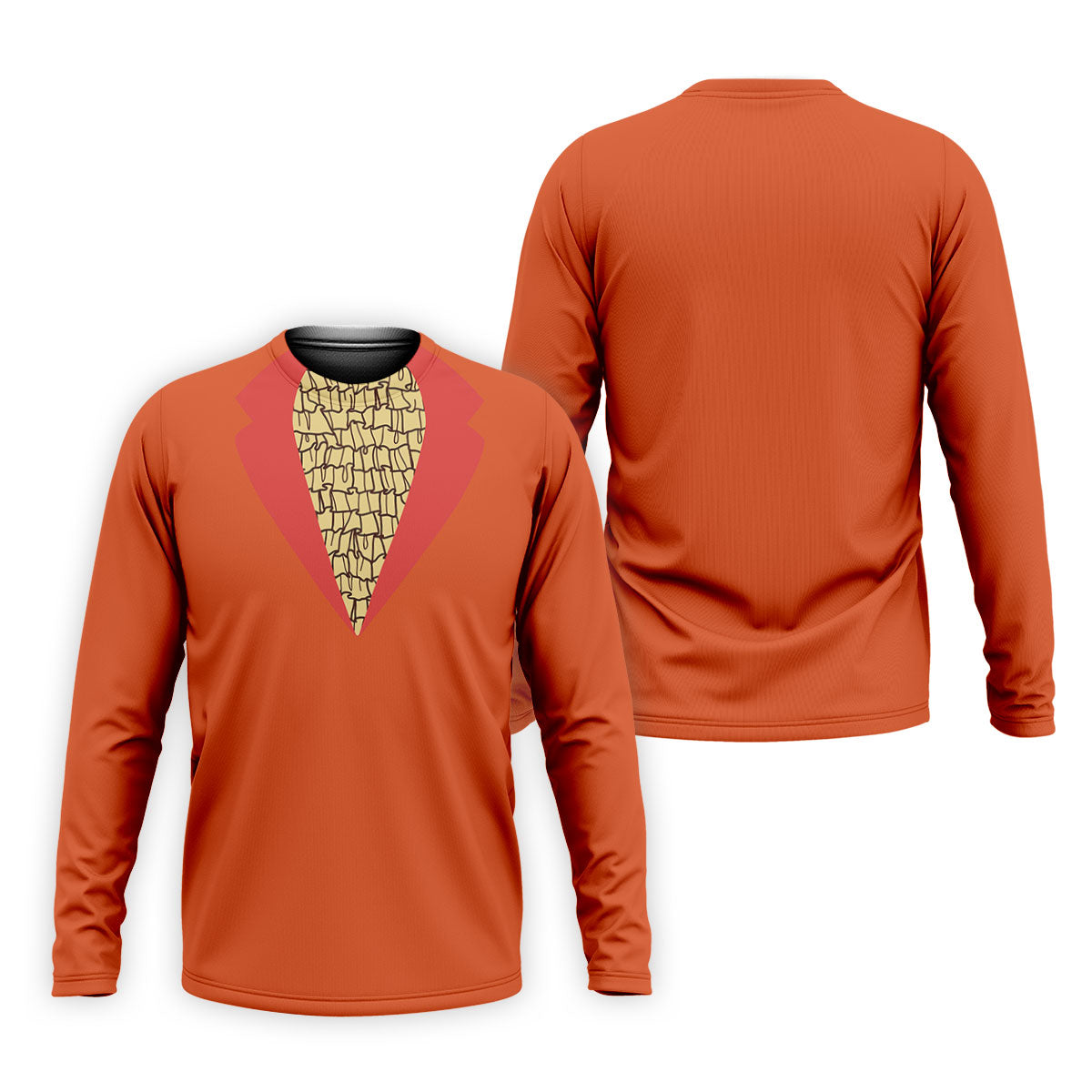 Orange Blue Tuxedo Men's Funny Golf Shirts, Father's Day Golf Shirt, Golf Gift For Dad