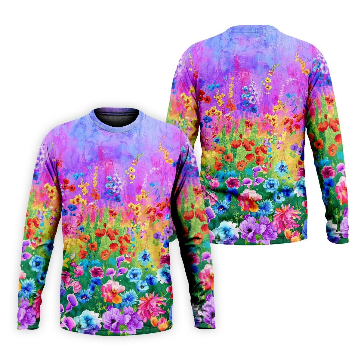 Colorful Abstract Floral Painting Golf Polo, Golf Tops For Men, Golfing Apparel