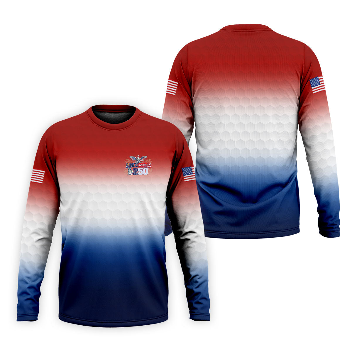 America 250 Red White Blue Golf Ball Pattern US Flag Golf Shirt, Patriotic 4th Of July Golf Shirts For Men