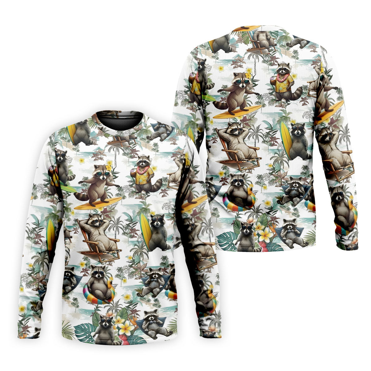 Raccoon Beach Vacation Hawaiian Shirt, Hawaiian Shirt For Men, Tropical Button Up Shirt