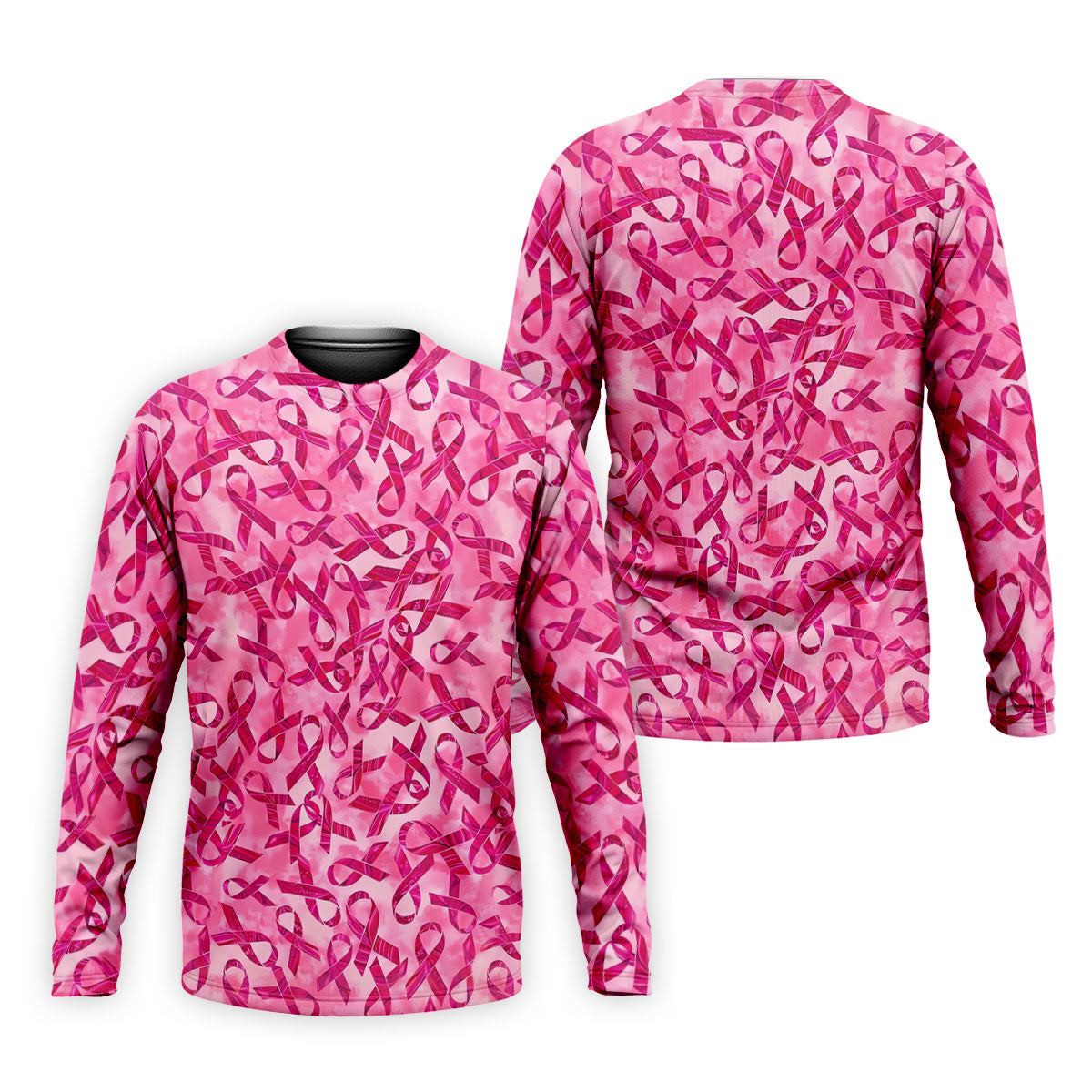 Pink Ribbon Breast Cancer Pattern Polo Shirt, Hawaiian Golf Shirt, Golf Shirts For Men