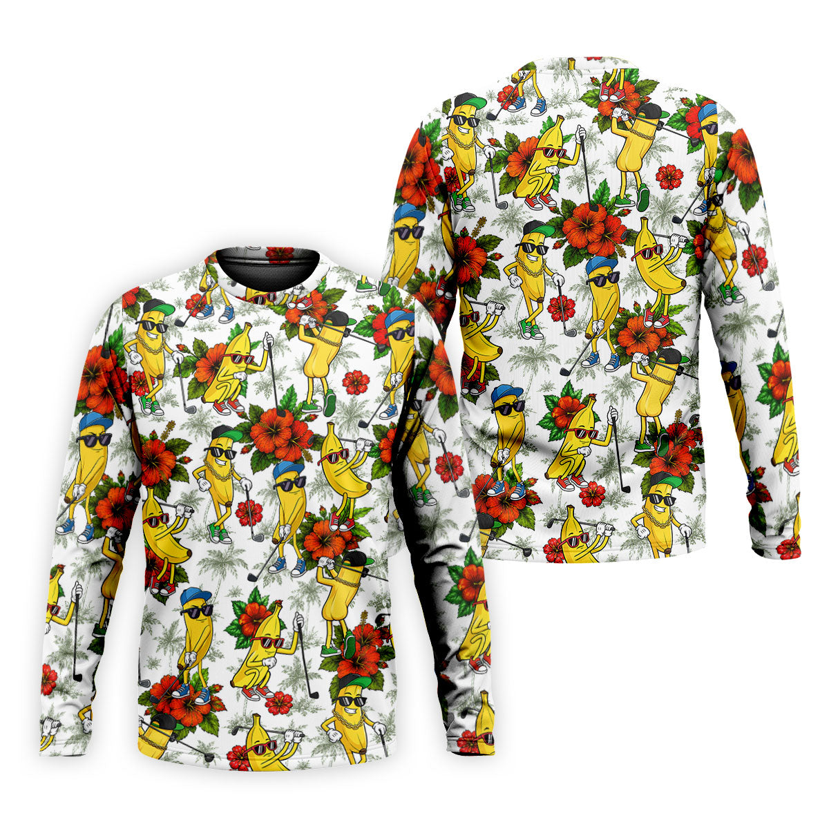 Funny Banana Golfer Hawaiian Golf Polo Shirt, Golf Shirts For Men, Mens Golf Apparel
